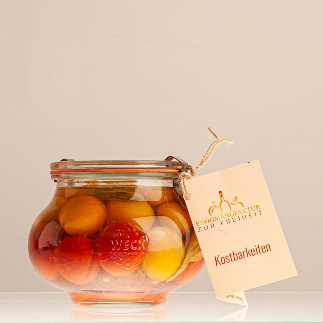 Paradiesäpfelchen in Tomatenessig, Glas 510 ml - Essigmanufaktur zur Freiheit